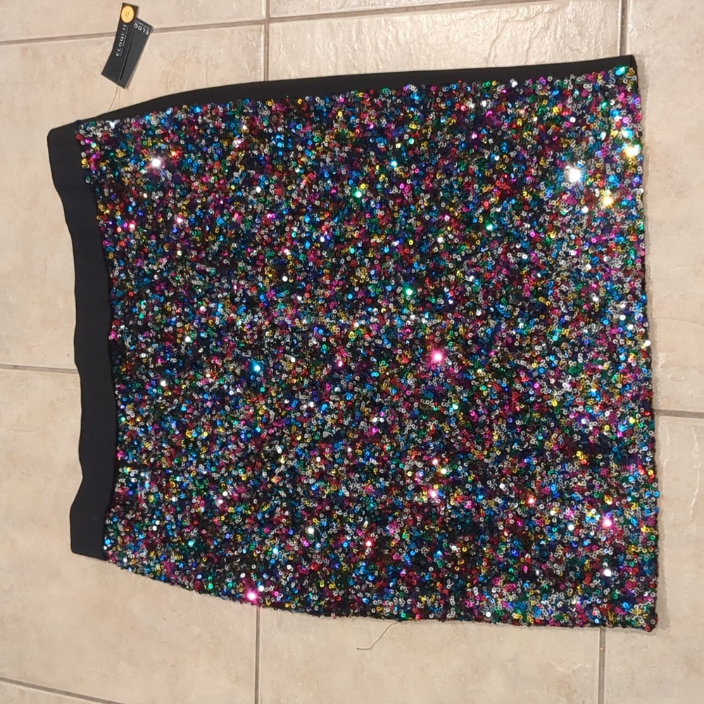 ELOQUII Multi Color Sequin Pencil Skirt Size 24 NWT